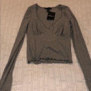 Grey Long-Sleeve Top